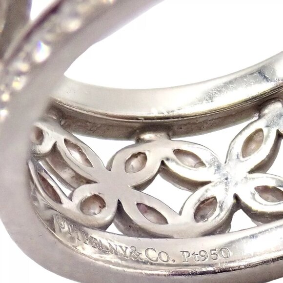 Authentic! Tiffany & Co Platinum 2.34ctw Diamond Victoria Wide Band Ring sz 5.5 - Picture 5 of 12